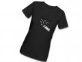 Ladies Small Black Fitted T Grey Logo
