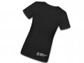 Ladies Large Black Fitted T Grey Logo