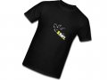Men's Small Black T-Shirt Yellow Logo
