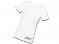 Ladies Small White Fitted T Grey Logo