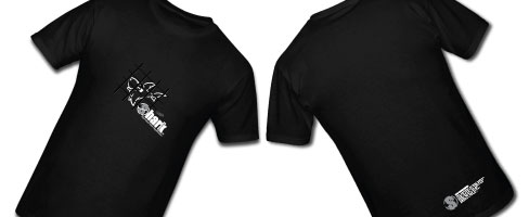 Men's Large Black T-Shirt Grey Logo