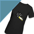 Ladies Black Fitted T-Shirt Yellow Logo
