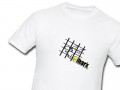 Men's Small White T-Shirt Yellow Logo  