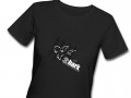 Ladies Small Black Fitted T Grey Logo  