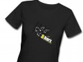 Ladies Small Black Fitted T Yellow Logo  